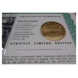 SIGNED FRAMED PRINT AND WOOD BURNING ART