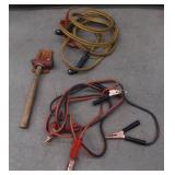 JUMPER CABLES AND BLACKSMITH HAMMER