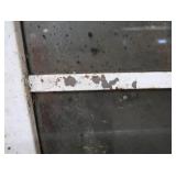 A SET OF TWO HEAVY DUTY STEEL AND GLASS METAL SAFETY DOORS