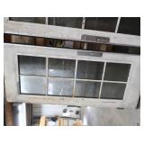 A SET OF TWO HEAVY DUTY STEEL AND GLASS METAL SAFETY DOORS