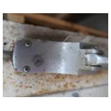 A SET OF TWO HEAVY DUTY STEEL AND GLASS METAL SAFETY DOORS