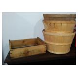 DiGiorgio Fruit Crate and Bushel Baskets (3)
