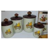 Munising Rolling Pin, Vintage Canister Set, Wall Pockets, , Circa 60/70s.