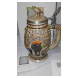 Avon Fine Collectible Steins (3) American Wildlife, Mustang, Grey Wolf.