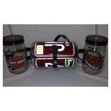 Unique Harley Davidson Purse and Covered Pint Jars (2)