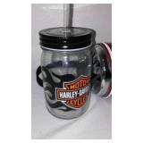 Unique Harley Davidson Purse and Covered Pint Jars (2)