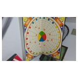 Vintage swim Fins, Racket, Cards, Pounce, Boxes.