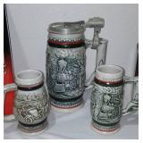 Avon Age of the Iron Horse Mini Stein (3) Large (1) and Car Classic Mini.