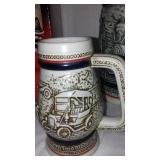 Avon Age of the Iron Horse Mini Stein (3) Large (1) and Car Classic Mini.