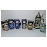 Avon Collectible Mini Steins (6) and Large