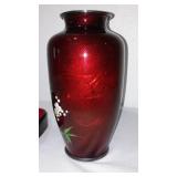 Cloisonne Vase, intricate carved trinket box.