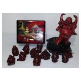 Mini Red Feng Shui Laughing Buddha Figurines (11),