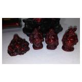 Mini Red Feng Shui Laughing Buddha Figurines (11),