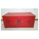  Vintage Steamer Trunks (2), Red, Black.