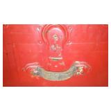  Vintage Steamer Trunks (2), Red, Black.