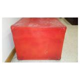  Vintage Steamer Trunks (2), Red, Black.