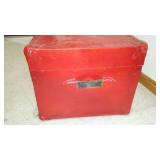  Vintage Steamer Trunks (2), Red, Black.