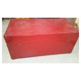  Vintage Steamer Trunks (2), Red, Black.