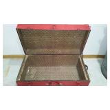  Vintage Steamer Trunks (2), Red, Black.