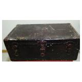  Vintage Steamer Trunks (2), Red, Black.