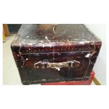  Vintage Steamer Trunks (2), Red, Black.