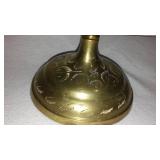 Solid  Brass Fluted Vases (3), Candelabra.