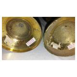 Solid  Brass Fluted Vases (3), Candelabra.