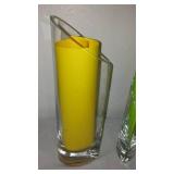 Miller Rogaska Crystal "Ellipse" Oval Boat / Bowl and Teardrop Vases (3