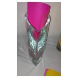 Miller Rogaska Crystal "Ellipse" Oval Boat / Bowl and Teardrop Vases (3