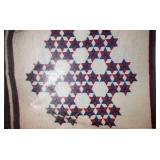 Patriotic Star Quilt, Red White Blue Hand Crafted.