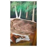 Brown Cow Parade Framed Painting.