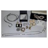 Vintage Silver Tone, Rhinestone, Clip-On And More.