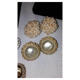 Vintage Silver Tone, Rhinestone, Clip-On And More.