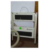 Vintage Wards Wet/Dry Vac, Trash Can, Light And Stowaway Stool.