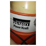 Vintage Wards Wet/Dry Vac, Trash Can, Light And Stowaway Stool.