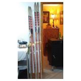 Vintage Cross Country Boots Skis And Poles (2 Sets).