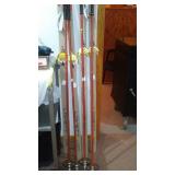 Vintage Cross Country Boots Skis And Poles (2 Sets).
