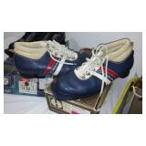 Vintage Cross Country Boots Skis And Poles (2 Sets).