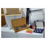 Tripod, Marble Chess Set, Alaska Collectible Coins and More.