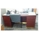 Office Desk (3 sections), Bookshelf.