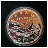 1997 10th Anniversary Silver Proof Loon Dollar