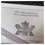 1997 10th Anniversary Silver Proof Loon Dollar