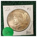 1922 Peace Dollar $1 in BU +