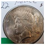 1922 Peace Dollar $1 in BU +