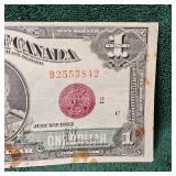 1923 $1 Canada Purple Seal Large Note