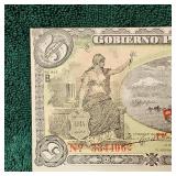 1914 Mexico 5 Peso Large Note BU