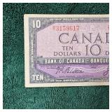 1954 $10 Canada Note VF