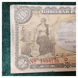 1914 10 Peso Mexico Large Note