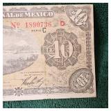 1914 10 Peso Mexico Large Note