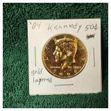 2-2004 Kennedy 50c Gold Layered UNC